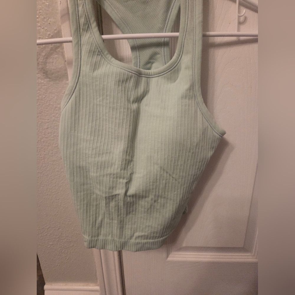 Lululemon Ebb to Street Cropped Tank TopRib Map Wild Mint / Ice Green